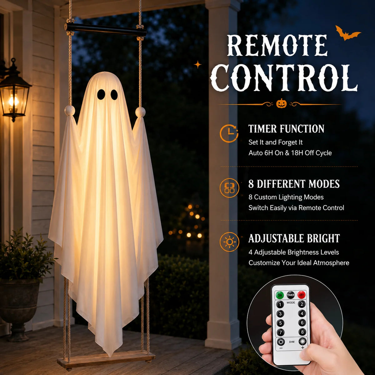 Ghost Lume Halloween swing ghost